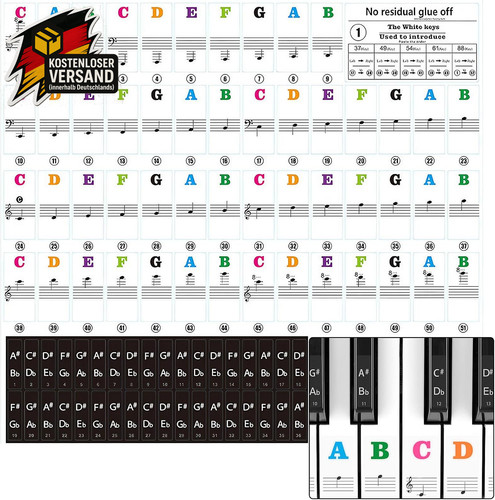 Klavier tastaturaufkleber set - tastaturaufkleber,